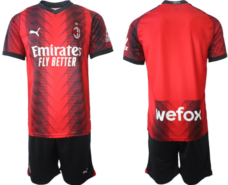 Men 2023-2024 Club AC Milan home blank red Soccer Jersey